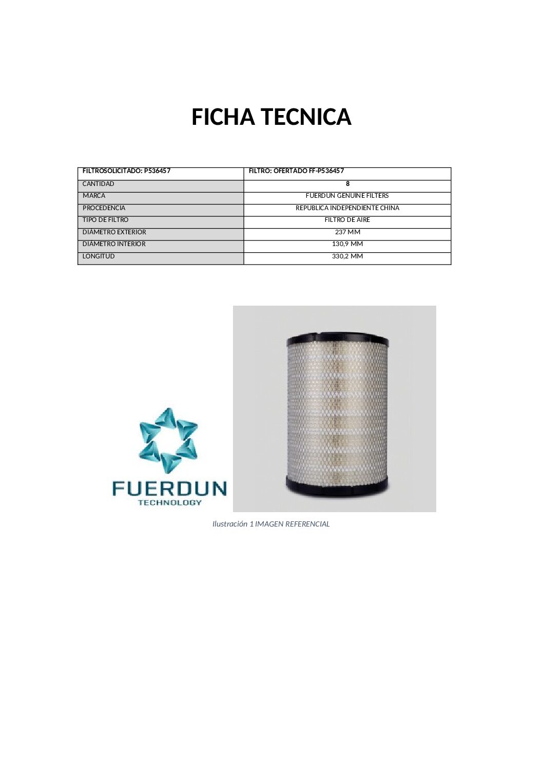 FILTRO DE AIRE EXTERNO