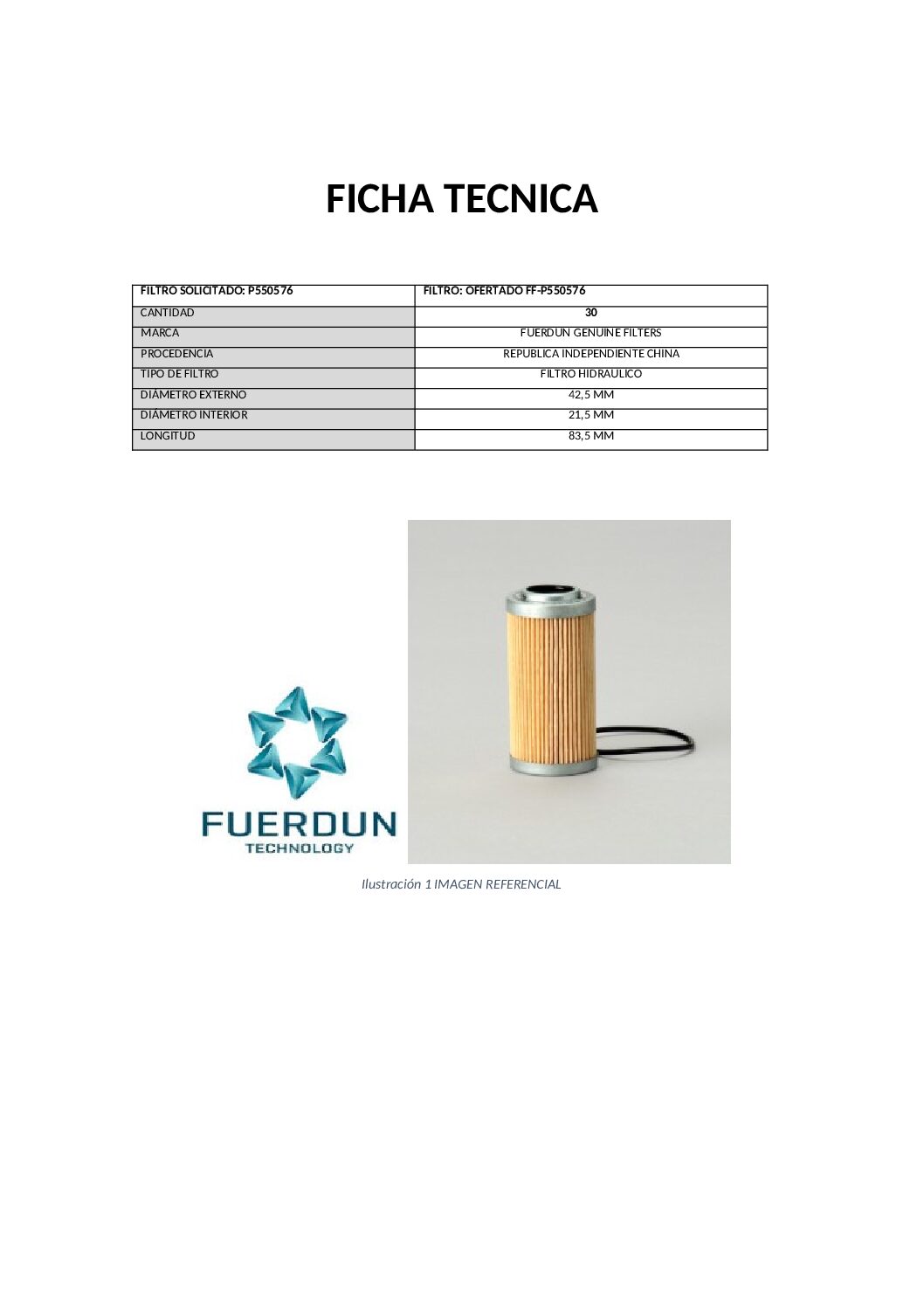 ELEMENTO HIDRAULICO DE RETORNO