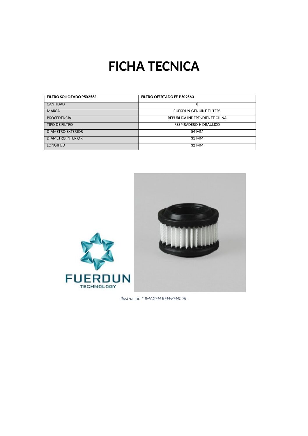 FILTRO RESP. ADIC. TANQUE HIDRAULICO