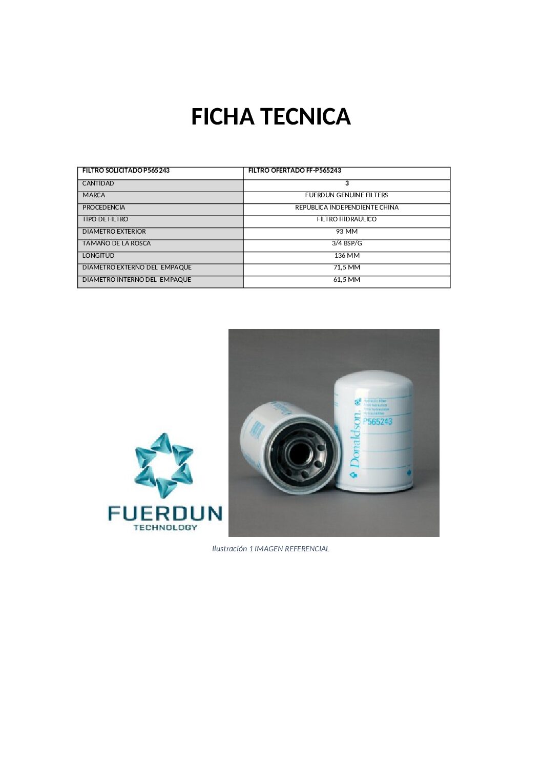 FILTRO RESPIRADERO DEL TANQUE HIDRAULICO