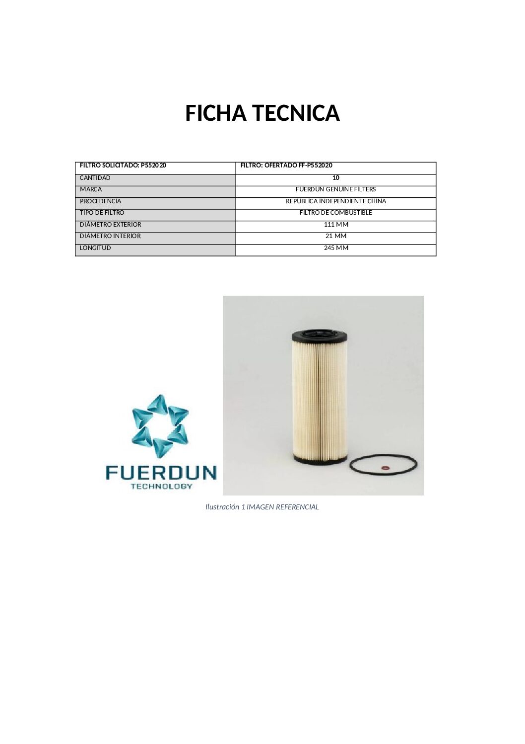 FILTRO RACOR DE COMBUSTIBLE