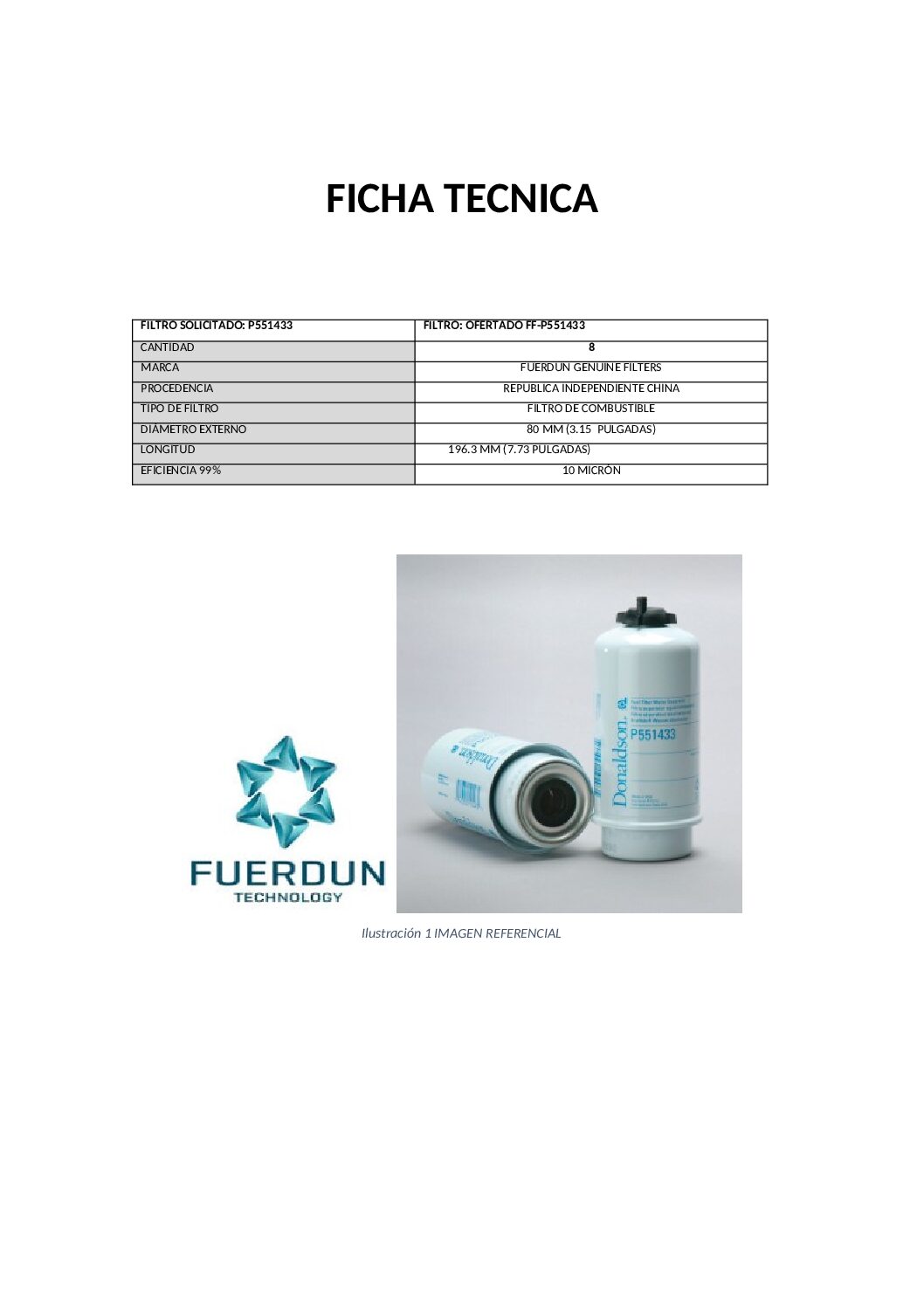 FILTRO DE COMBUSTIBLE