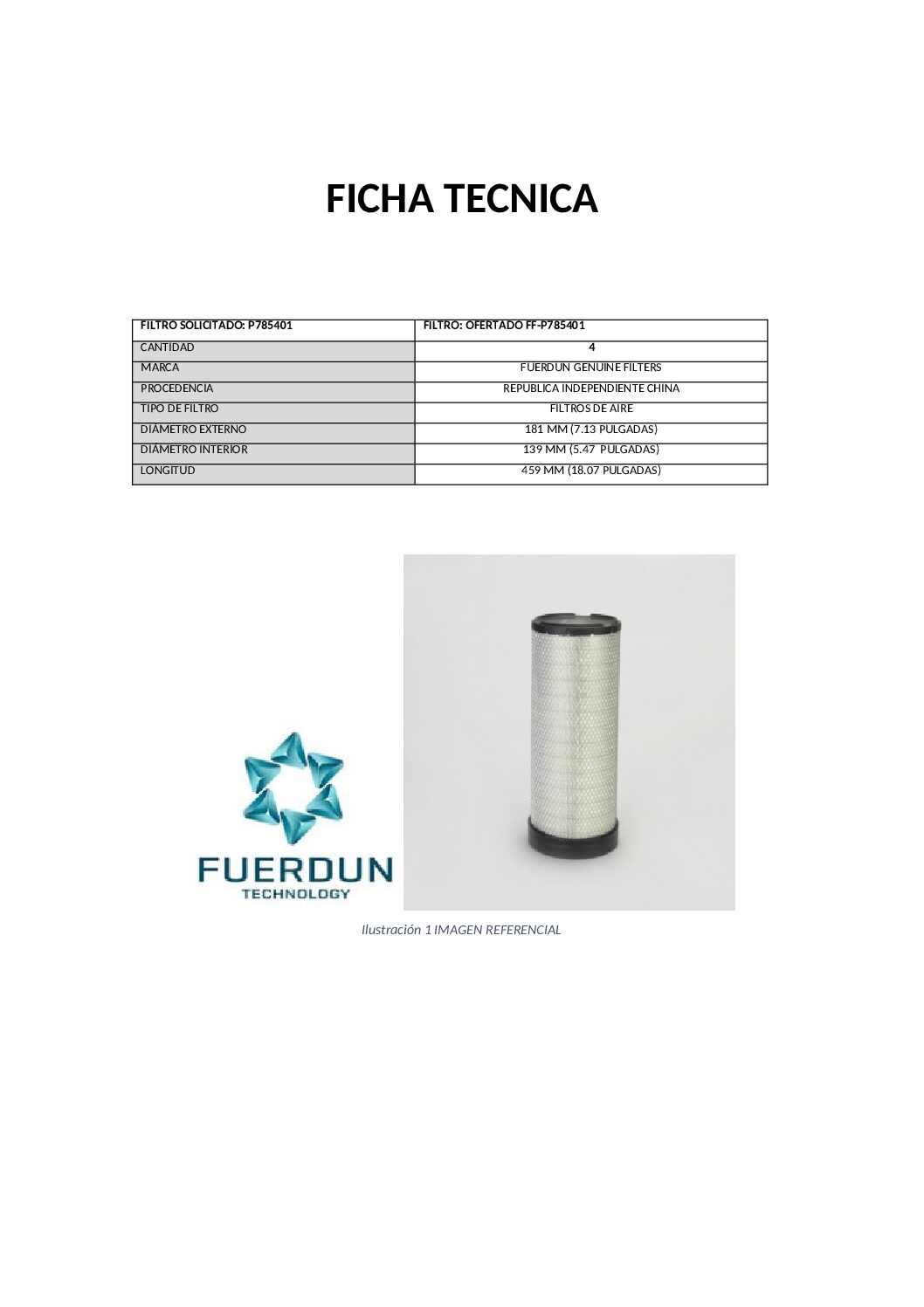 FILTRO DE AIRE INTERNO