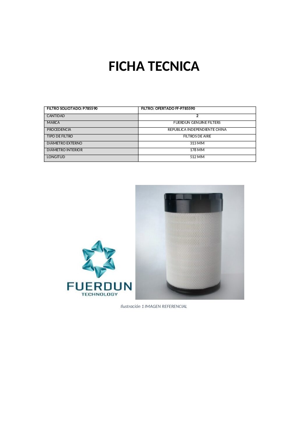 FILTRO DE AIRE EXTERNO
