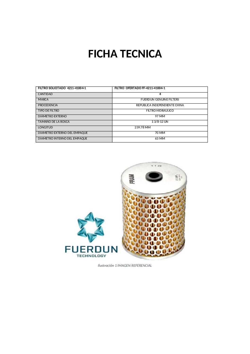 FILTRO HIDRAULICO