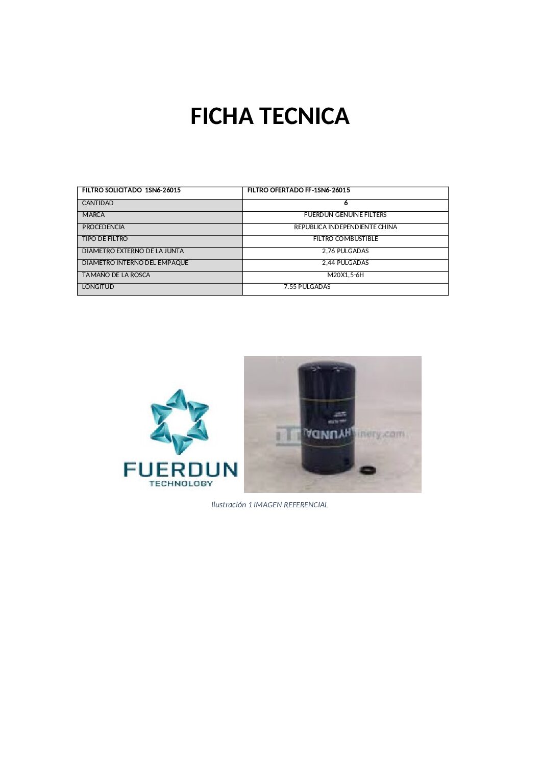 FILTRO DE COMBUSTIBLE