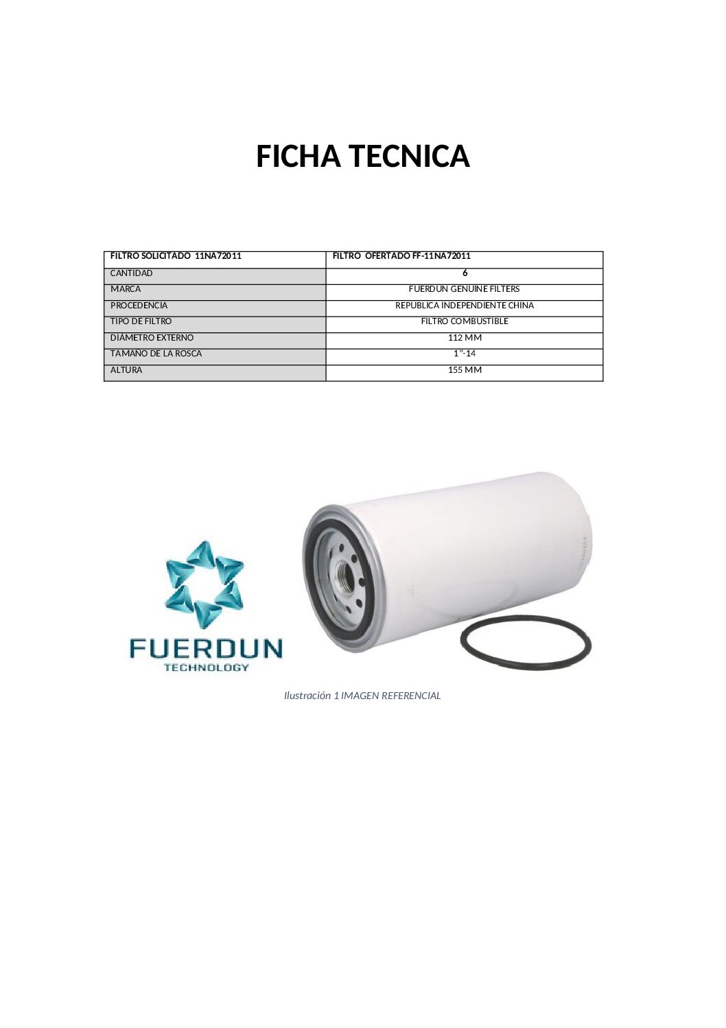 FILTRO DE COMBUSTIBLE RACOR