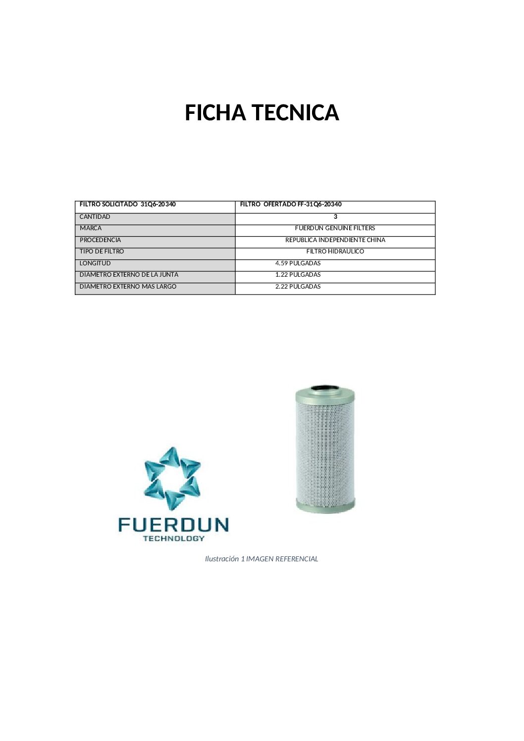 FILTRO HIDRAULICO PILOTO