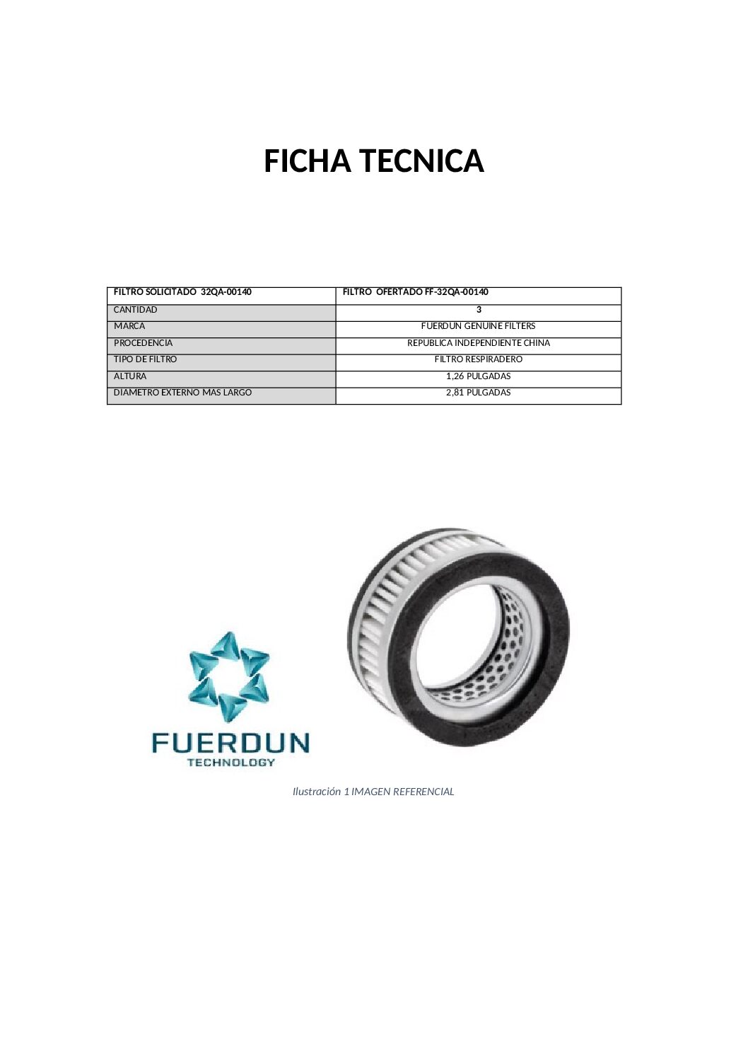 FILTRO HIDRAULICO DE RESPIRADERO