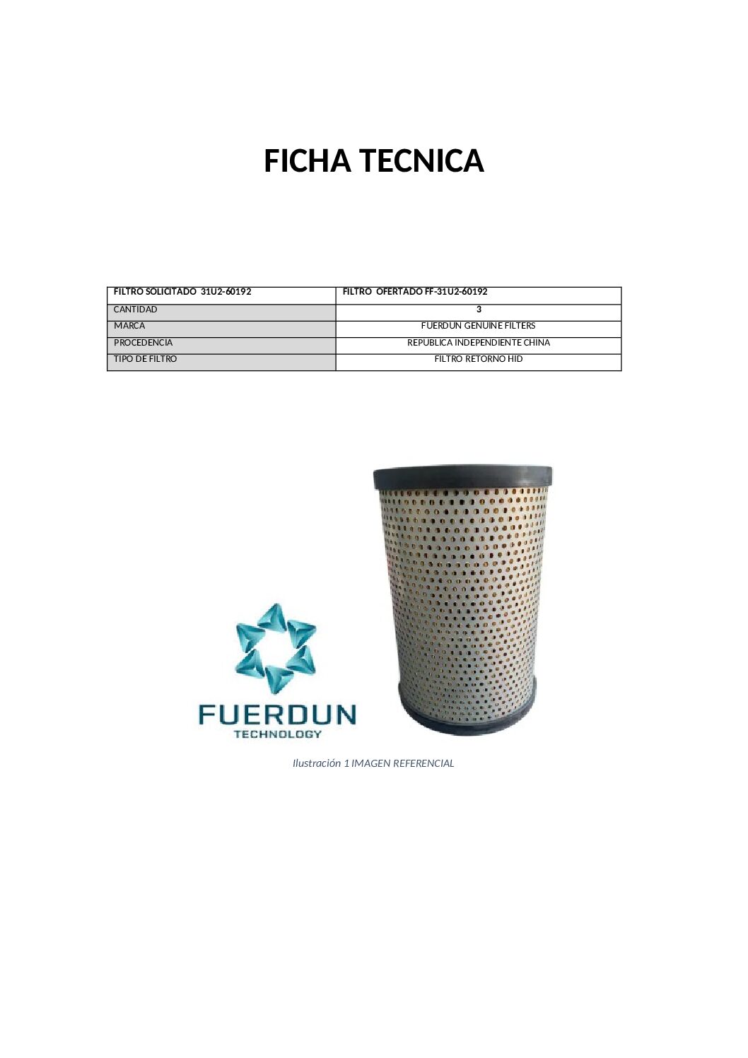 FILTRO HIDRAULICO DE RETORNO
