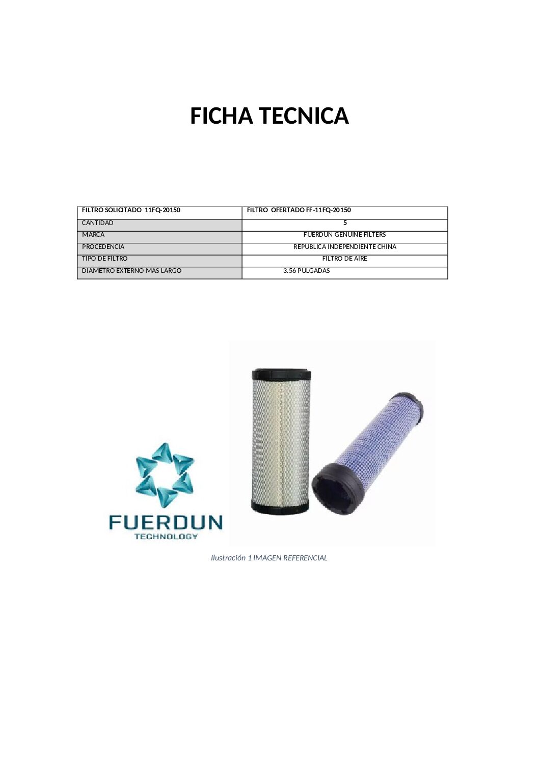 FILTRO DE AIRE SECUNDARIO