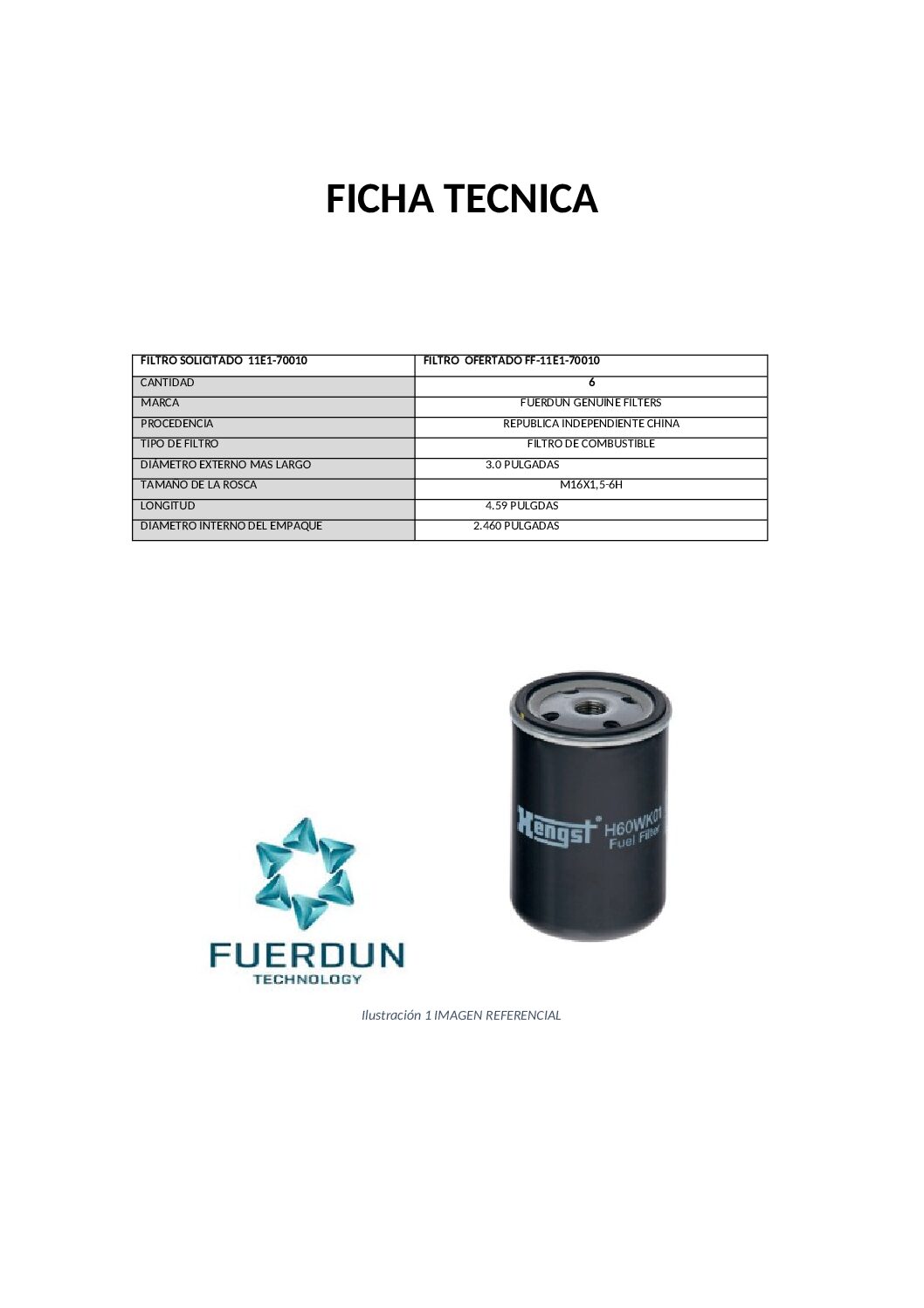 FILTRO DE COMBUSTIBLEPRIMARIO