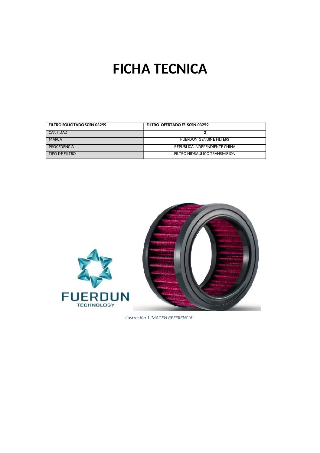 FILTRO HIDRAULICO DE TRANSMISION
