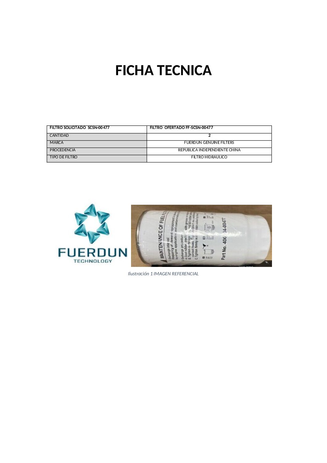 FILTRO HIDRAULICO DE RETORNO
